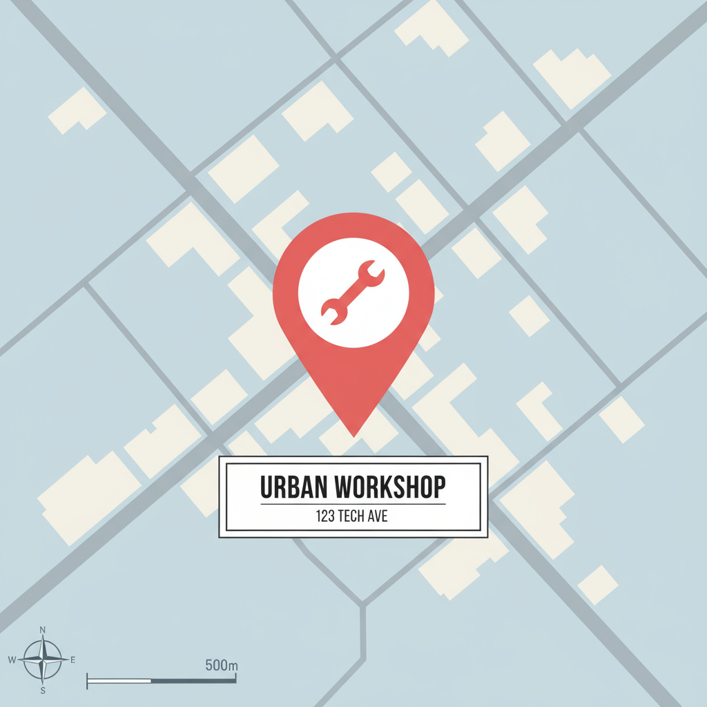 Map graphic with location marker