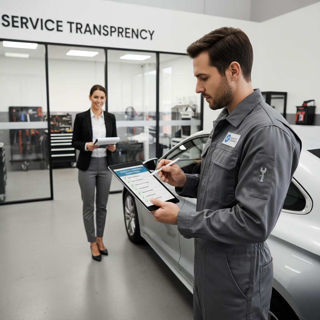 Mechanic performing quality checks