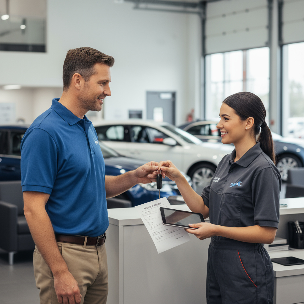Customer and technician at handover